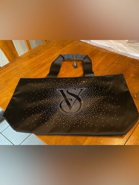 Victoria's Secret Black Tote with Crystal VS Logo